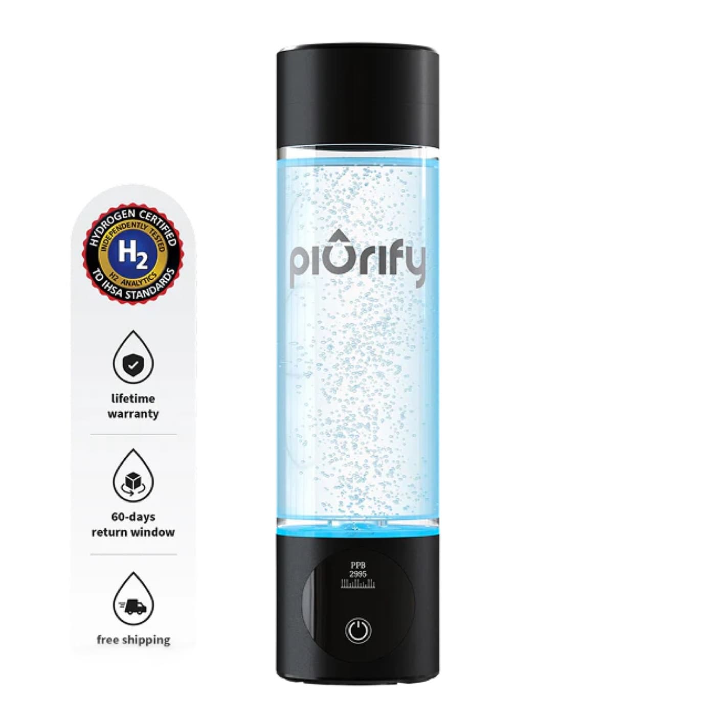 Piurify Hydrogenator portable hydrogen water bottle